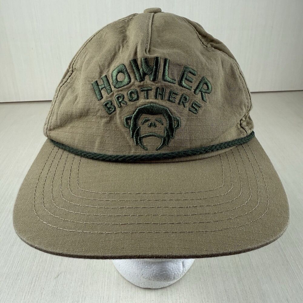 HOWLER BROTHERS Hat Cap Embroidered Snapback Khaki Green Rope One Size